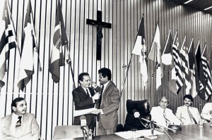 Nelson Freire como presidente da Assembléia Legislativa com o Governador Geraldo Melo
